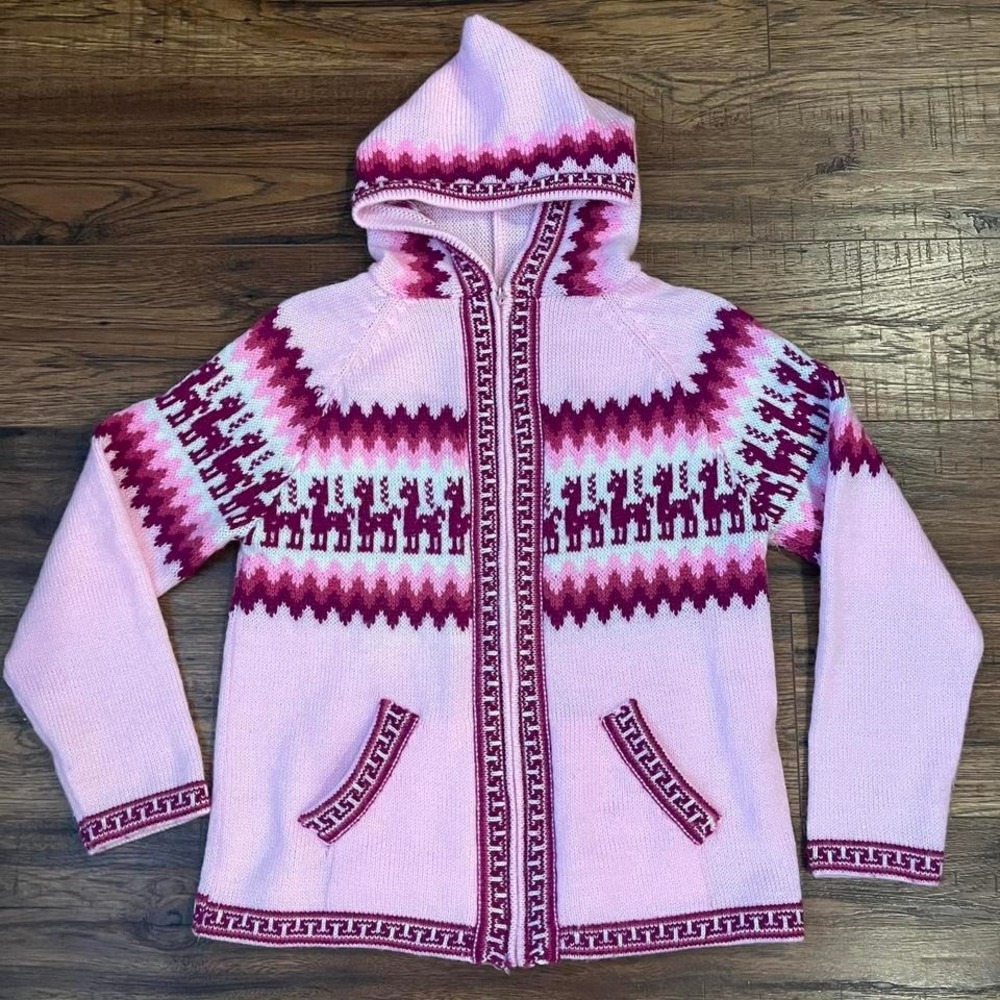 Pink Fairisle Sweater with Zipper